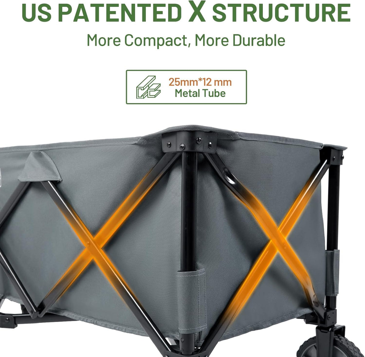 Timber Ridge 51.2'' Extended Collapsible Wagon Cart, 500LBS Heavy Duty Foldable Utility Wagon with