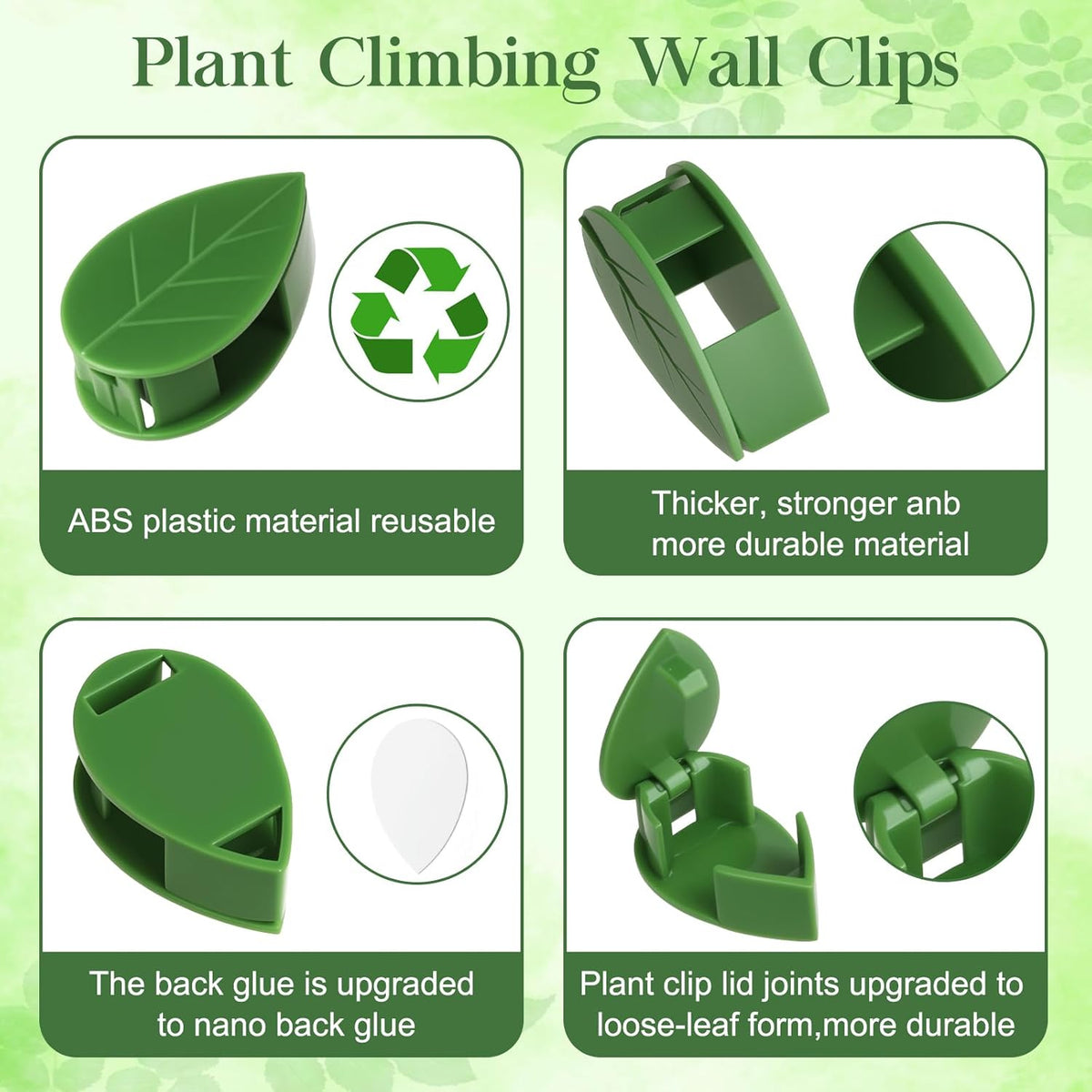 120 Pcs Plant Wall Clips, Plant Climbing Wall Fixture Clips, Wall Vines Fixing Clips with 144