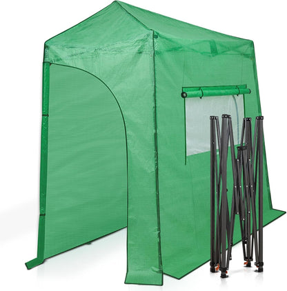 EAGLE PEAK Instant Pop-up Greenhouse, Indoor Outdoor Plant Gardening Green House, Roll-Up Zipper