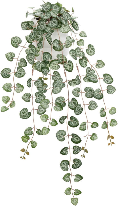 Briful Artificial Plants Indoor Fake Hanging Plants with Bubble Pot Faux Potted Greenery Silk