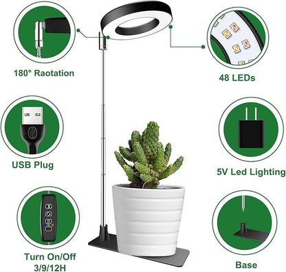 Grow Lights for Indoor Plants, Full Spectrum Plant Lights for Indoor Growing, Height Adjustable