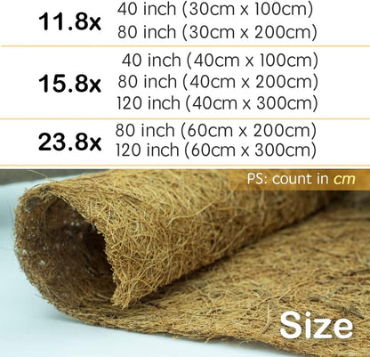 Coco Liner Roll, Yarrdfir 12x40 inch Natural Coconut Liners for Planter Flower Basket, Reptile