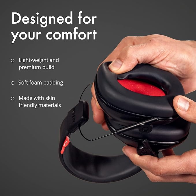 Alpine Defender Adult Earmuffs for Noise Reduction - Premium Noise Protection Headphones for Study