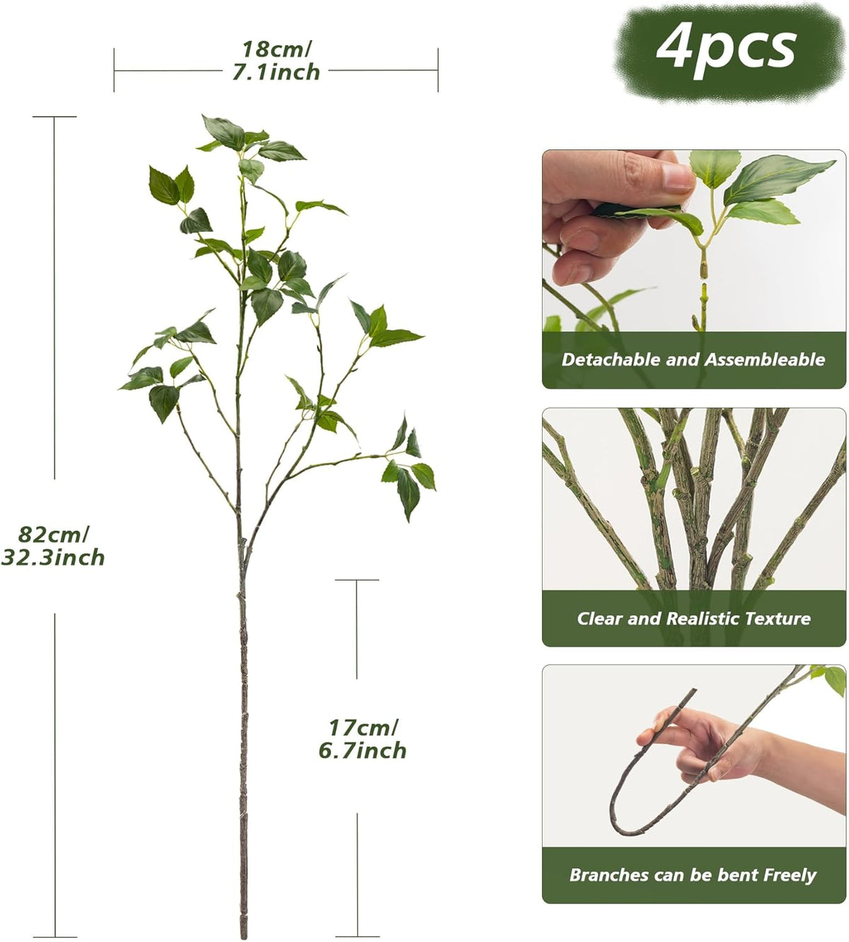Eucalyptus Stems 32"Fake Plants Eucalyptus Greenery For Vase Artificial Plants Indoor Bay Leaves