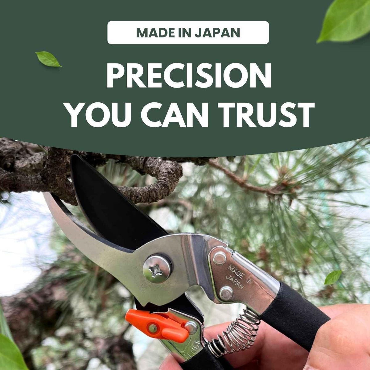 Saboten 7.9-Inch Bypass Pruning Shears, Fluorine-Coated High-Carbon Steel Blade, Ergonomic Non-Slip