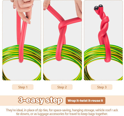 20 Pcs 17 Inch EVA Foam Twist Rubber Ties Reusable Bendable Cable Tie Straps Flexible Heavy Duty