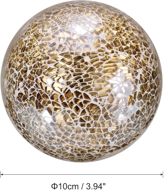 uxcell 4" Decorative Balls, 3 Pcs Mosaic Glass Balls, Decorative Table Sphere Orbs, Centerpiece