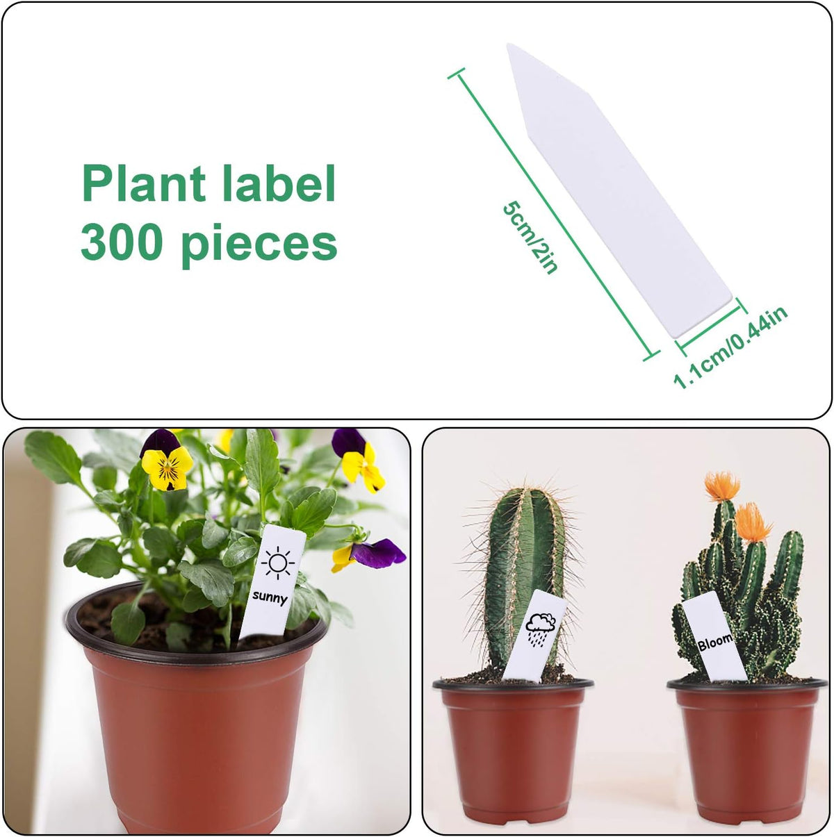Augshy 250-Pack 4 Inch Plant Nursery Pots Seed Starting Pots Containers with 300 Labels for Indoor