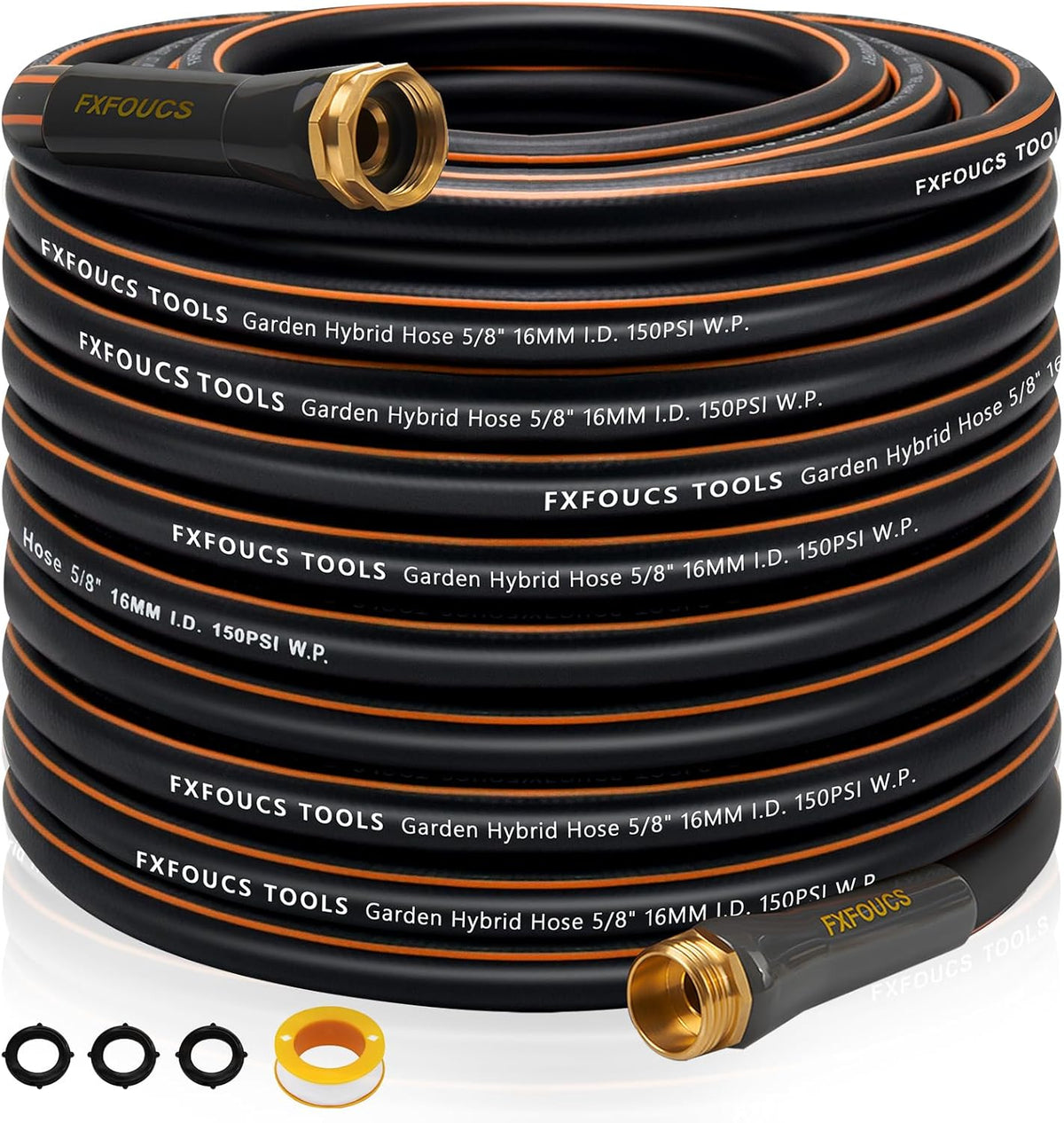Heavy Duty Garden Hose – 5/8 Inch Flexible, Lightweight Hybrid Hose with 600 PSI Burst Pressure