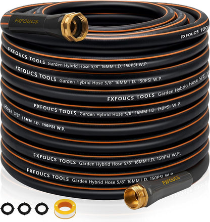Heavy Duty Garden Hose – 5/8 Inch Flexible, Lightweight Hybrid Hose with 600 PSI Burst Pressure