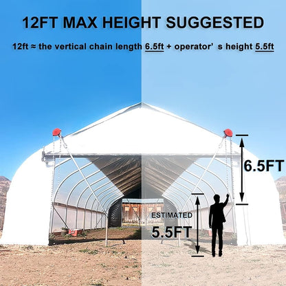 UYGALAXY Manual Winch Greenhouse Film Roll Up Roof Unit for Ventilation ﻿Agricultural Manual Film