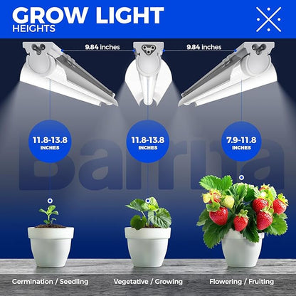 Barrina Grow Lights for Indoor Plants, 3FT 5000K Daylight White Full Spectrum Plant Lights, 180W(6