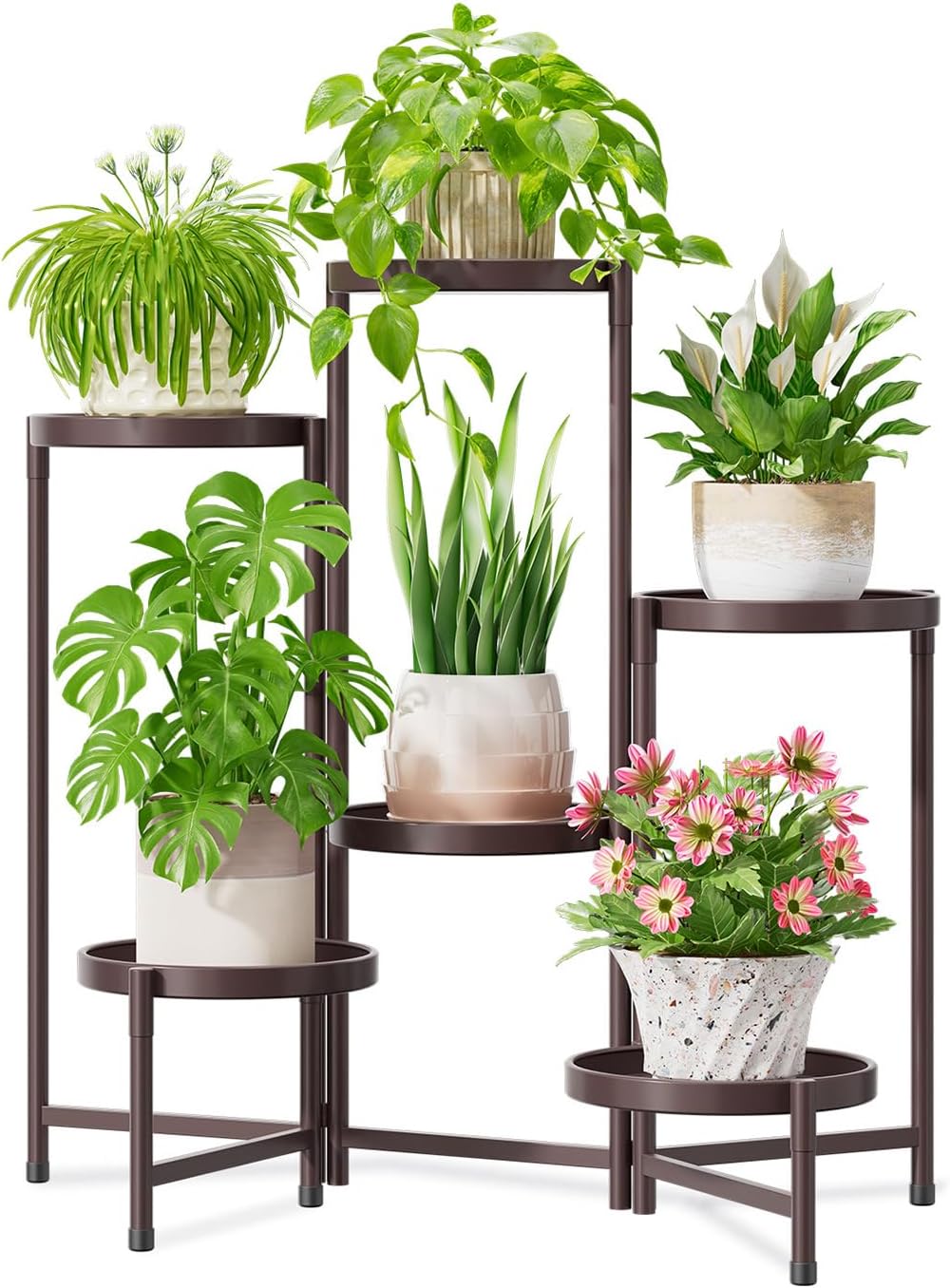 iDavosic.ly 6 Tier Large Plant Stand Indoor, 10 Inch Wide Tall Corner Metal Plant Stands Outdoor