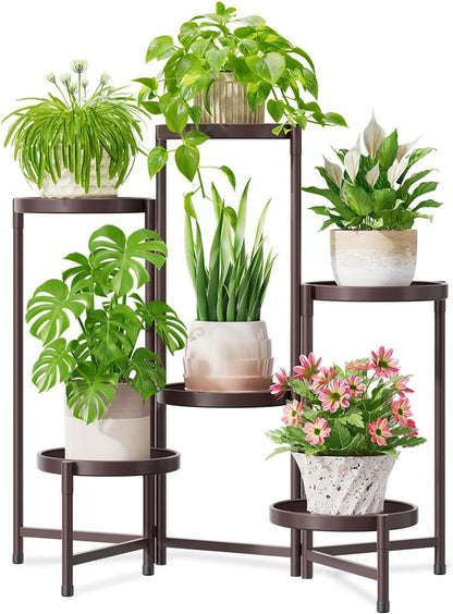 iDavosic.ly 6 Tier Large Plant Stand Indoor, 10 Inch Wide Tall Corner Metal Plant Stands Outdoor