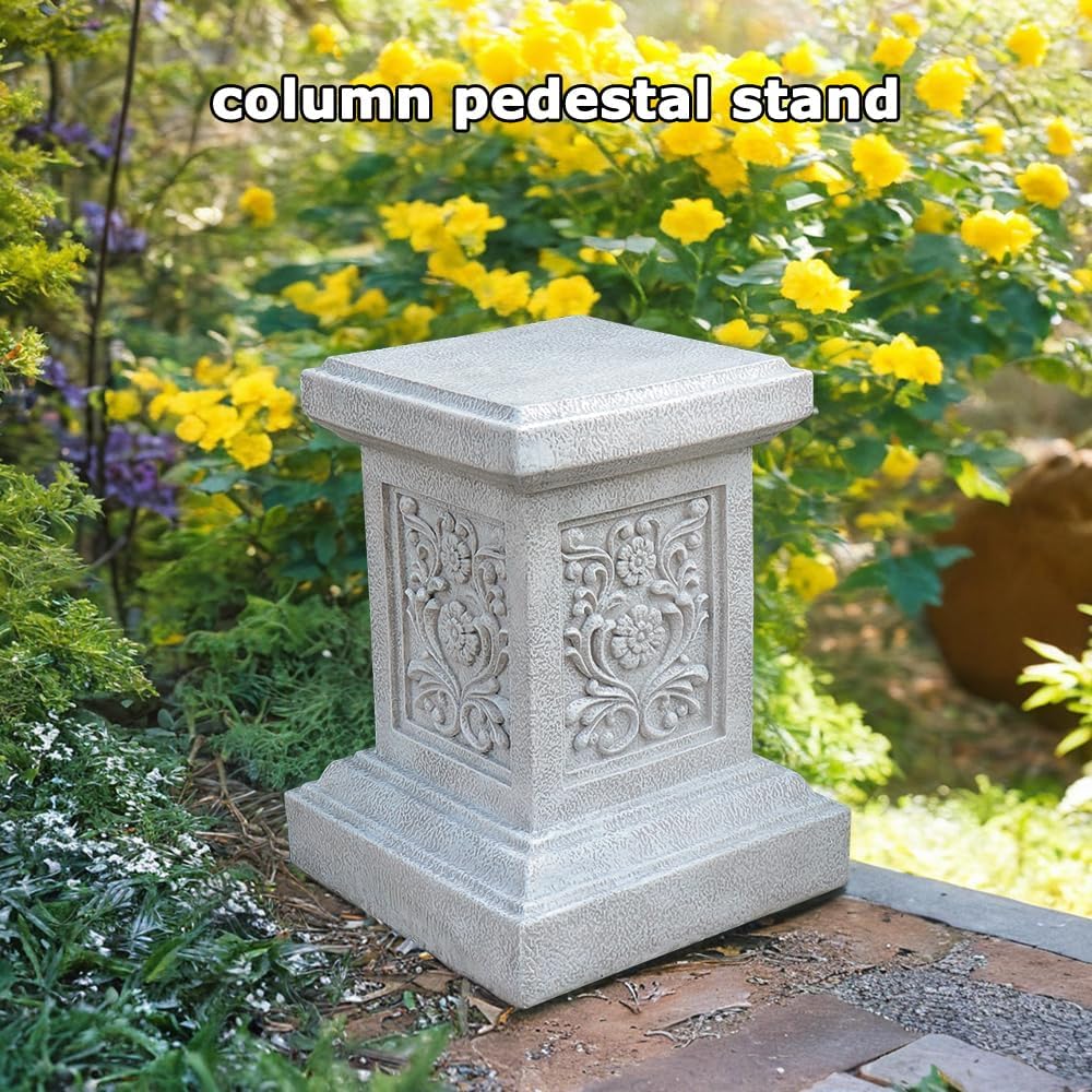 Classic Statuary Stand Outdoor Pedestal Sculpture Decor Plinth Base Riser, Garden or Home Resin