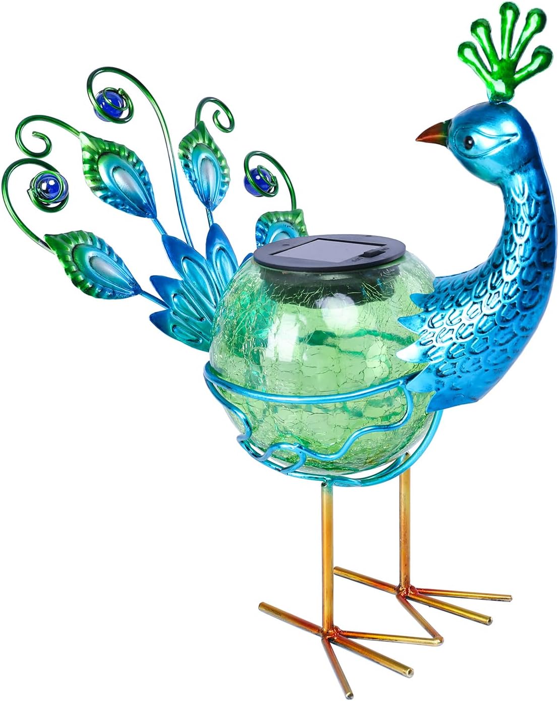 Solar Lantern Outdoor Decorative Waterproof LED Solar Lights Peacock Tabletop Lamp for Outdoor