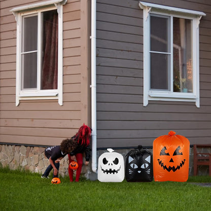 Giiffu 9-Pack Halloween Leaf Bags with Twist Ties – Heavy Duty Pumpkin Yard Waste Bags for Lawn