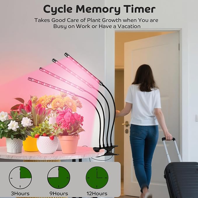 Shyineyou Grow Lights for Indoor Plants, 80LEDs Clip Plant Lights for Indoor Growing, Full Spectrum