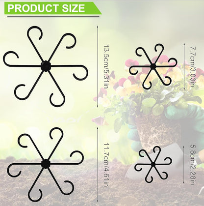 Reusable Plant Stem Supports for Indoor Plants - 4 Sizes, Durable Plastic Holders Easy Clip Hooks