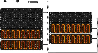 Riakrum 7 Pcs Heated Snow Melting Mats Outdoor, 10 x 30 in Winter Anti-Slip Heated Rubber Mat for