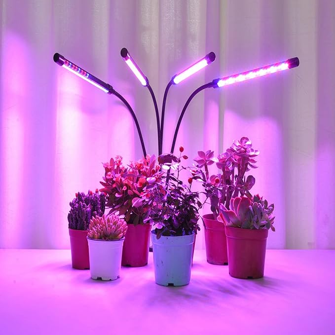 Grow Lights for Indoor Plants, Full Spectrum Plant Growing Lights with Auto On Off 3/9/12H Timer, 9