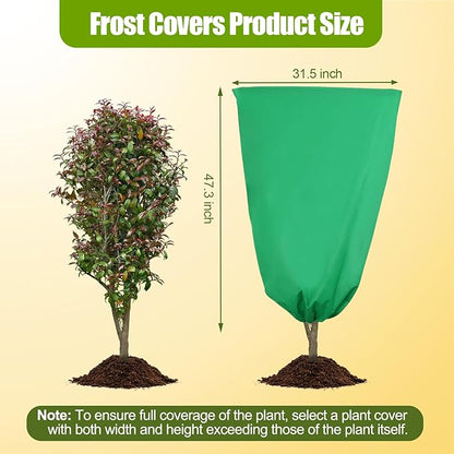 4 Pack Winter Plant Covers Freeze Protection, Frost Blankets Cloths With Zipper/Drawstring, Frost