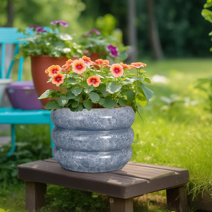SQOWL Ceramic Planter 10 Inch - Indoor Plant Pot with Drainage Hole Outdoor Planter Large Flower