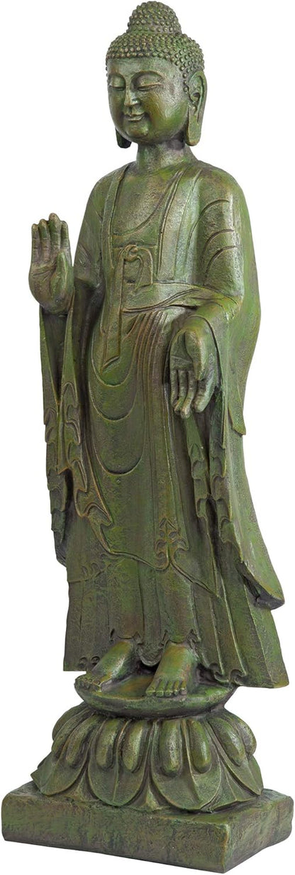 Design Toscano Enlightened One Asian Decor Indoor/Outdoor Garden Statue, 12 inches Wide, 40 inches
