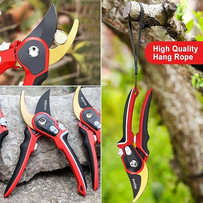 Garden Pruners, Heavy Duty Garden Clippers, Pruning Shears with Adjustable Thumb Lock, Hand
