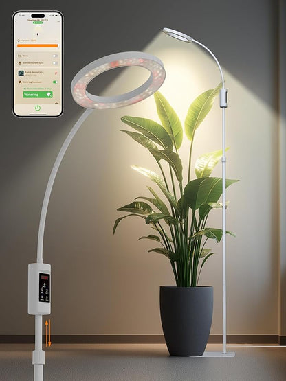 Smart Grow Lights for Indoor Plants,24W Plant Light with Auto-Timer,Full Spectrum LED Grow Light