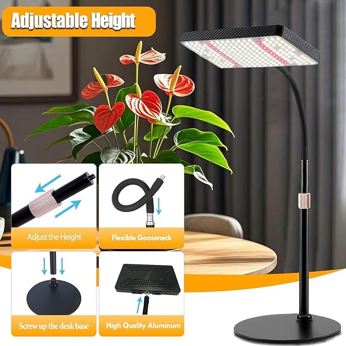 Table Top Grow Light for Seed Starting, Seedlings, Vegetable, Bonsai, 25 Watt Brightest Full