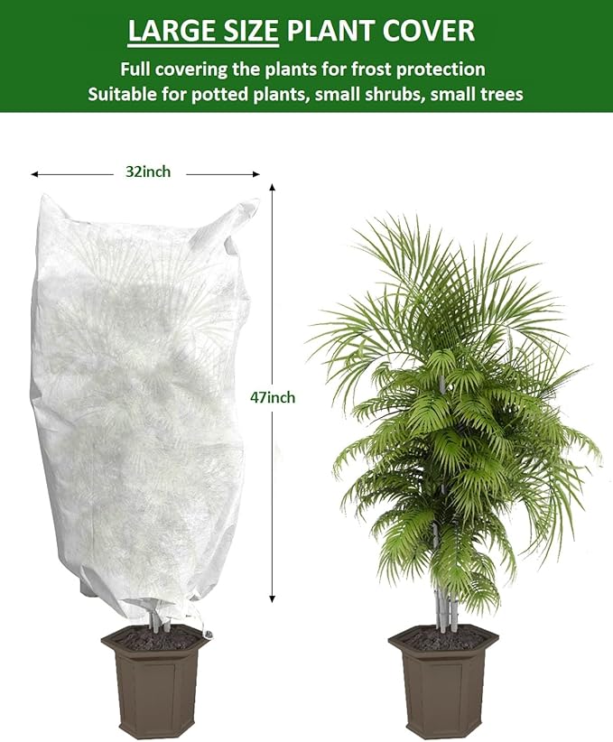 EAONE 12 Pack Plant Covers Freeze Protection, 32x47'' Winter Frosts Cloth for Outdoor Plants