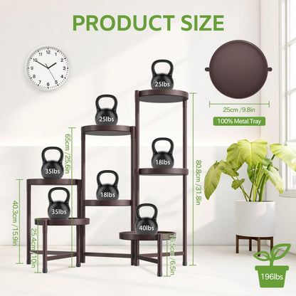 iDavosic.ly 7 Tier Large Plant Stand Indoor, 10 Inch Wide Tall Corner Metal Plant Stands Outdoor