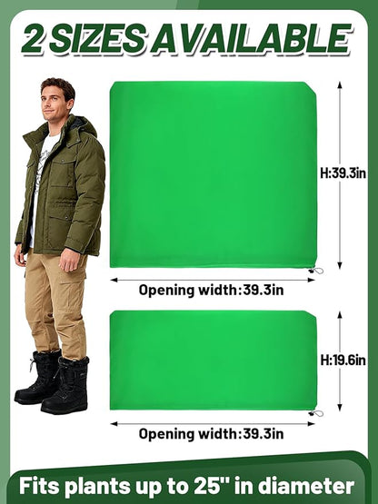 ANPHSIN 12 Pcs 39.3in x 39.3in Plant Covers Freeze Protection - Winter Shrub Plant Protection Bags