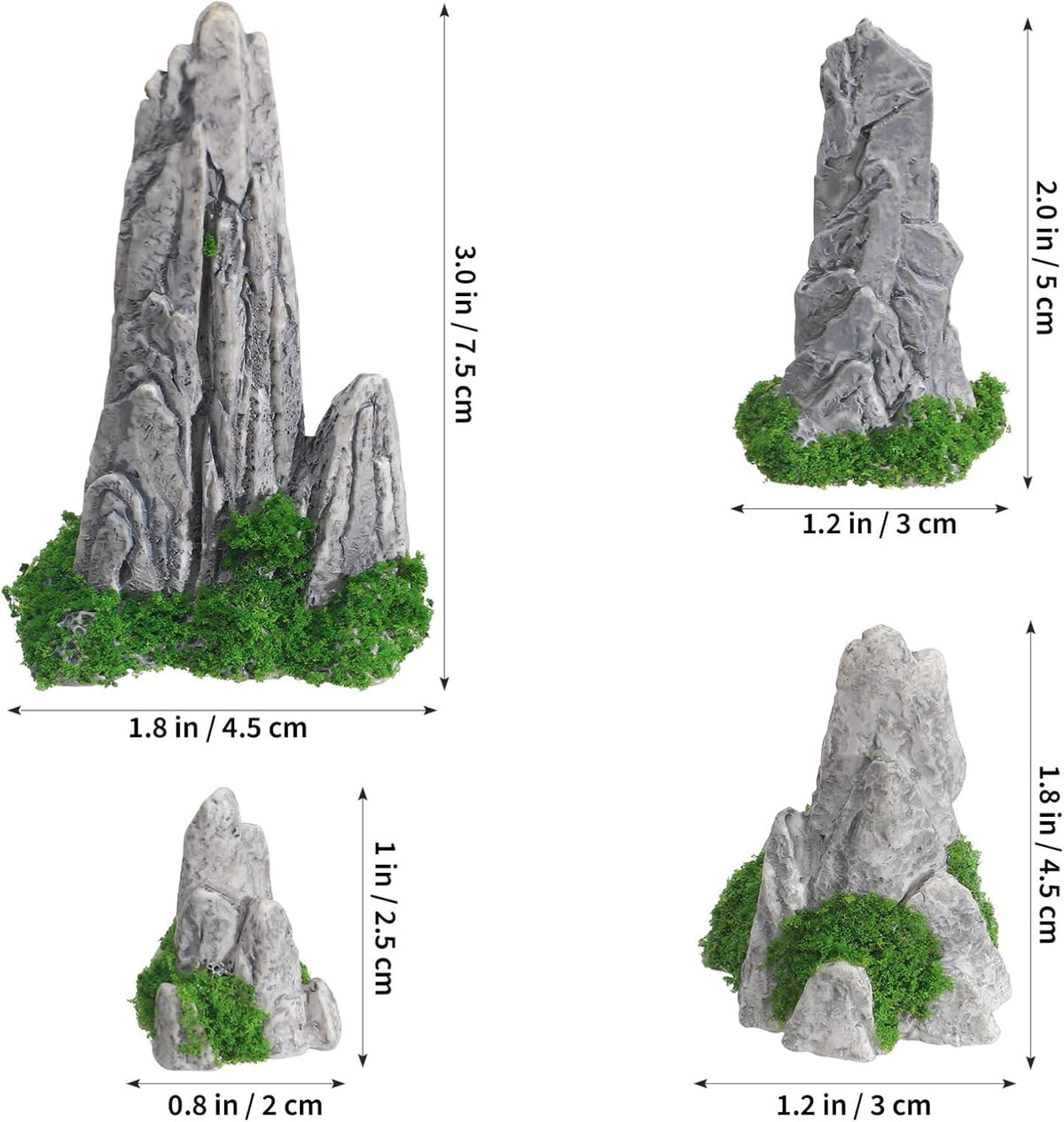 NOLITOY Simulated Rockery Ornaments Set of 8 - Realistic Miniature Garden Decor for Bonsai Home and
