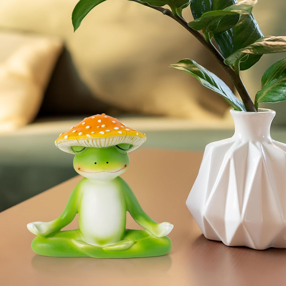 Meditation Frog Resin Statue - Yoga Meditation Frog Statue for Desk Living Room Resin Figurine for