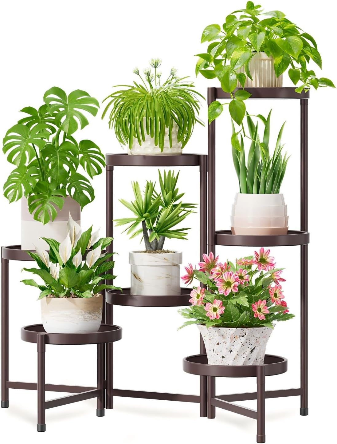 iDavosic.ly 7 Tier Large Plant Stand Indoor, 10 Inch Wide Tall Corner Metal Plant Stands Outdoor