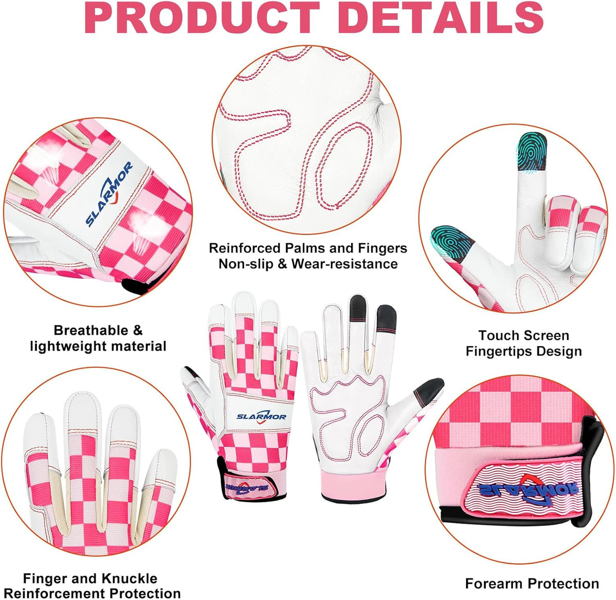 Leather-Gardening-Gloves for Women,Thorn-Proof Work-Gloves for Weeding,Digging,Planting,Pruning