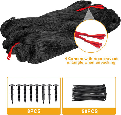 Bird Netting for Chicken Coop, 25'x50' with 2.4" Square Mesh Poultry Netting Heavy Duty Nylon