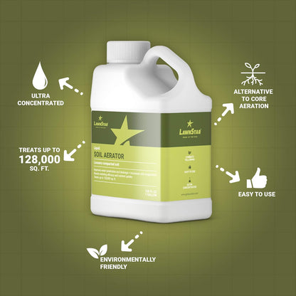 Liquid Lawn Aerator (1 Gallon) - Loosens & Conditions Compacted Soil - Alternative to Core and