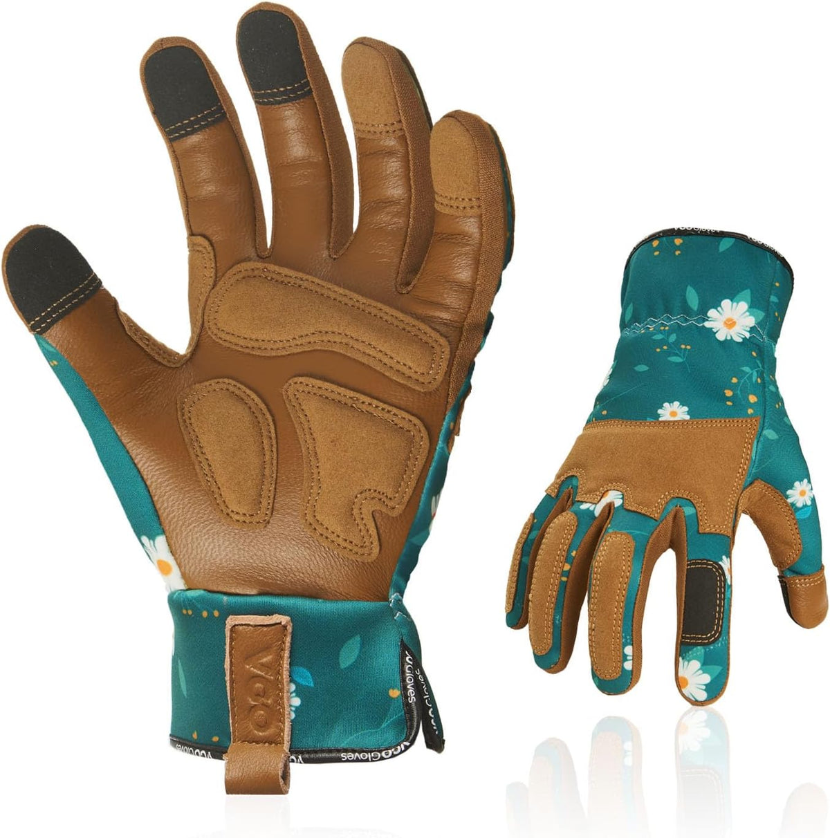Vgo... 1Pair Gardening Gloves for Women, Goatskin leather Thorn Proof Working Gloves for Weeding