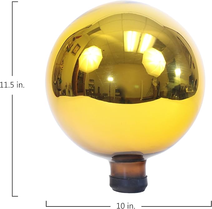 RSR Industries Echo Valley 8104 10-Inch Glass Gazing Globe, Gold