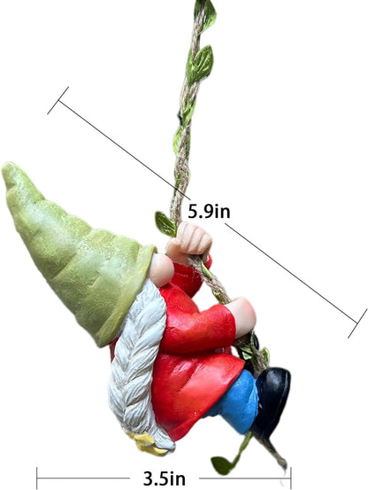Hanging Gnome Garden Statue Decoration,Climbing Garden Gnomes Statue Figurine Ornament for Indoor
