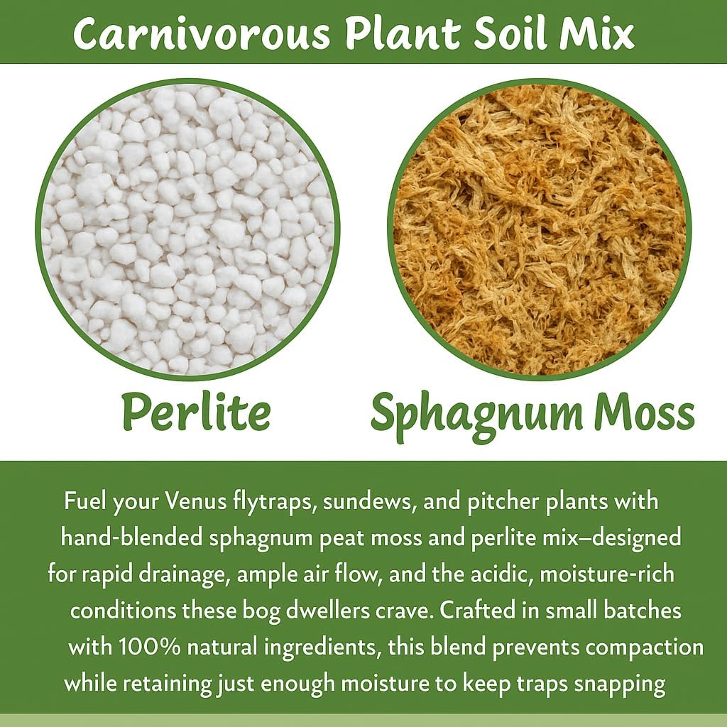 Gardenera Sphagnum Moss Potting Mix for Carnivorous Plants - 10 Quart - Moss and Perlite Blend for