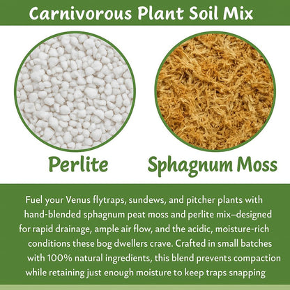 Gardenera Sphagnum Moss Potting Mix for Carnivorous Plants - 10 Quart - Moss and Perlite Blend for