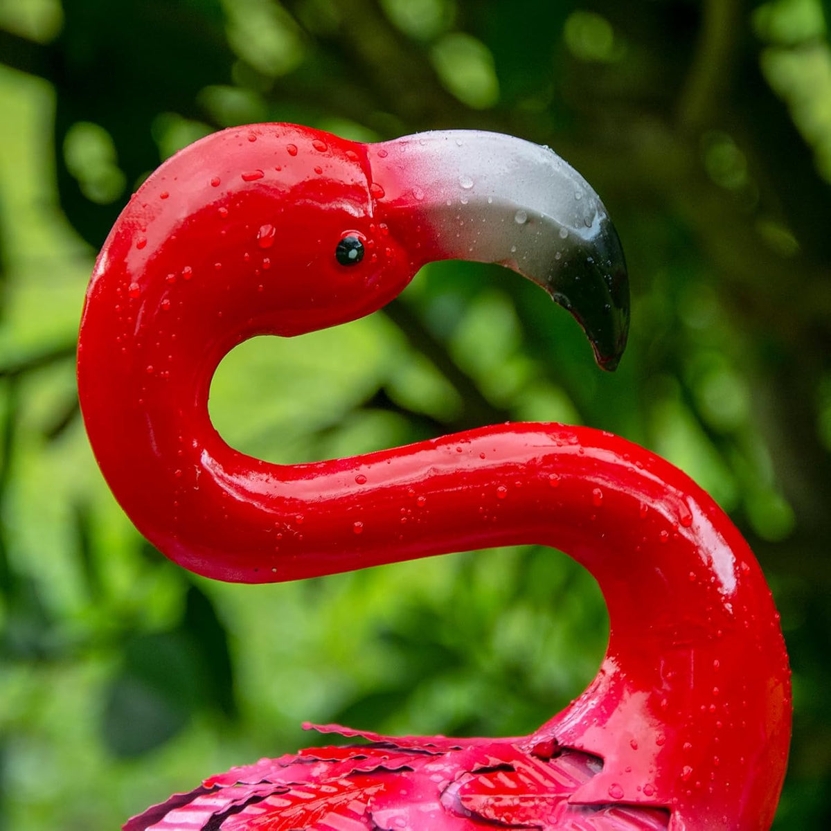 XONOR Metal Flamingo Garden Statues Red Flamingo Yard Art Outdoor Sculptures for Home Patio Lawn