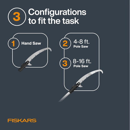Fiskars XtendControl Extendable Tree Pruner (16 ft), Adjustable Branch Trimmer with 15" X3