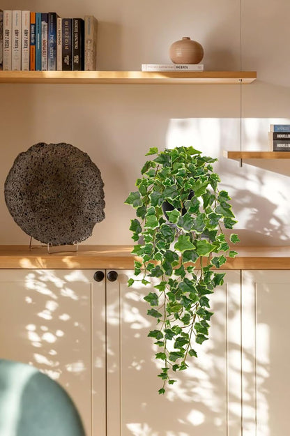 Hollyone Artificial Hanging Plants Potted 31.4" Fake Ivy Vine Faux Ivy Leaves Hanging Greenery