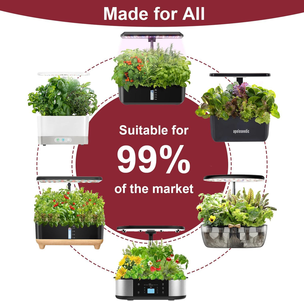 Spring Mix Salad Seed Pod Kit for AeroGarden, idoo, Ahopegarden, MUFGA with Red Cherry Tomato