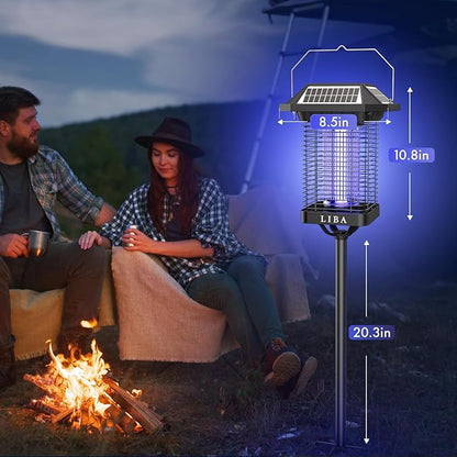 LiBa Solar Bug Zapper Outdoor, 2 in 1 Mosquito Zapper Cordless & Rechargeable, Solar Insect Killer